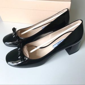 NEW- Prada Patent Leather Round-Toe Mary Jane Pump